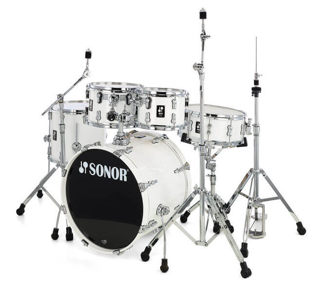 מערכת תופים Sonor AQ1 - בס 22"- 5 תופים - צבע לבן