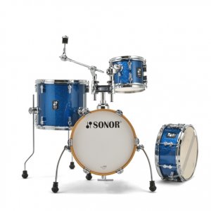 מערכת תופים - כחולה נצנצים Sonor 14″ AQX Micro