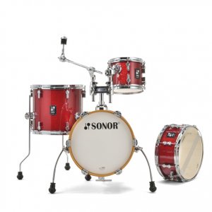 מערכת תופים - אדום נצנצים Sonor 14″ AQX Micro