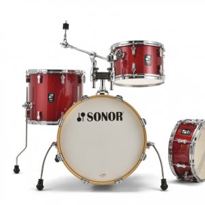 מערכת תופים - אדום נצנצים Sonor 18″ AQX Jazz